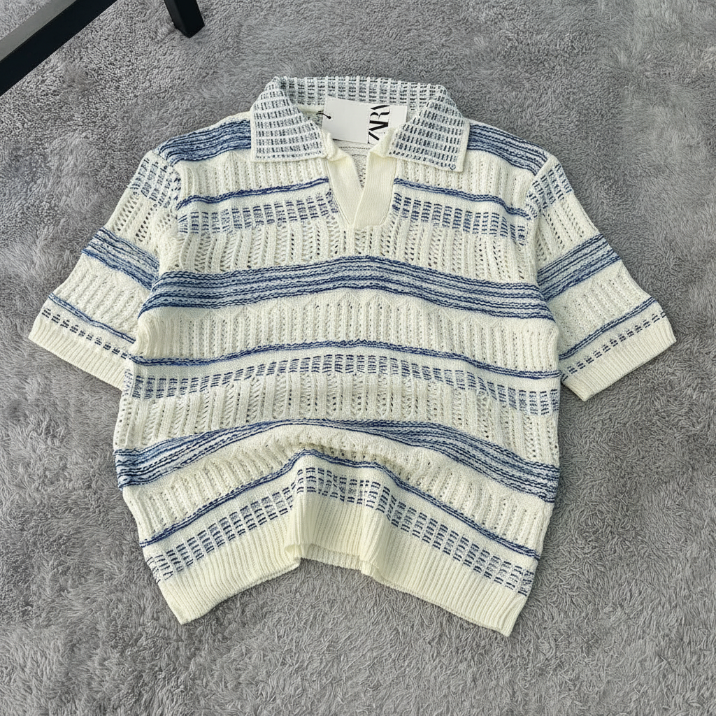 Pull Polo Crochet Blueline